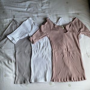 Express Pack of (3) wide V-neck Tops Size M - NWOT